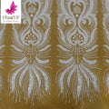 HY2839 New Arrival Design White Beaded Bridal Lace With Sequins for Women Wedding Party Dress Fabric