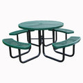 Outdoor Furniture Commercial Steel Round Camping Picnic Table Bench Restaurant Outside Park Metal Dining Table and Chair Set