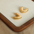 Trendy Stainless Steel Heart Hoop Earring Tarnish Free Fine Jewelry Earrings 18k Gold Heart Shaped Hoop Earring for Women