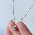Gold Plated Silver Small Pendant Jewelry Emerald Zircon Charm Necklace
