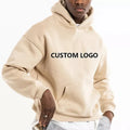 Cotton French Terry Oversize Hoodie StreetWear Thick Fleece Embossed Hoody Heavy Weight With No String Plain Blank Custom Hoodie