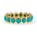 Milskye Great Fashion Jewelry for Women Cute Jewelry 18k Gold Plated 925 Silver love Bezel Set Turquoise Eternity Band Rings