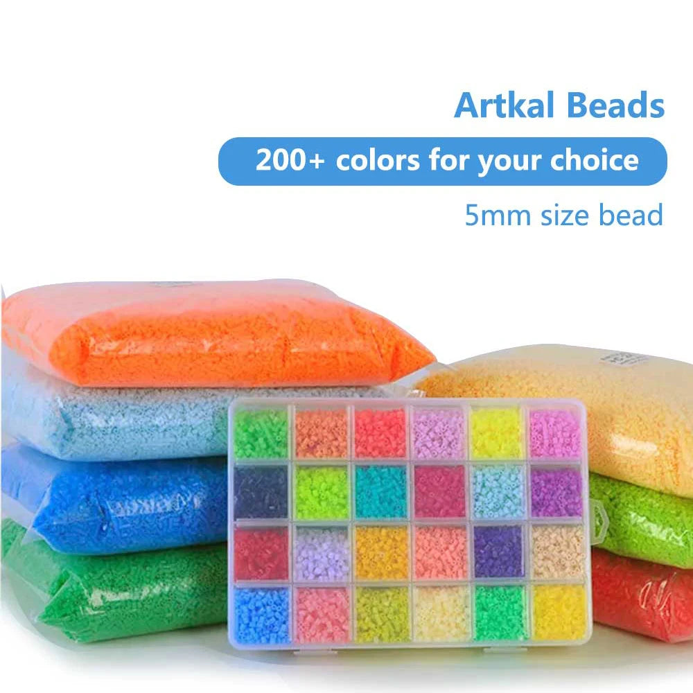 Wholesale Hot Sell 225 Color Bulk Multi-Color Bulk Eco Friendly Colorful Design 3D Cs24 5mm Ironing Fuse Artkal Iron Perler Bead