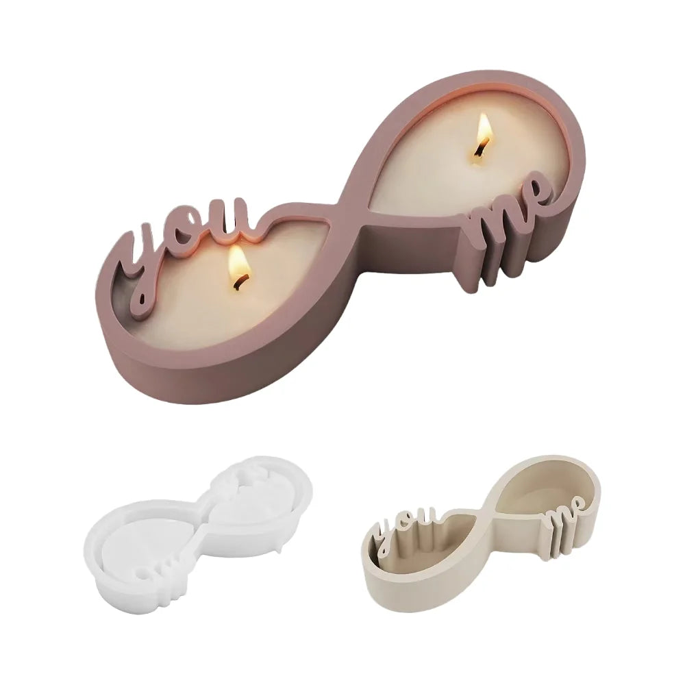 Diy Gypsum Mold You&me Couple Candle Cup Silicone Mold