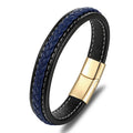 Couples Stainless Steel Hand-woven Fashion Jewelry Bracelets & Bangles Popular Magnet Black Leather Bracelet