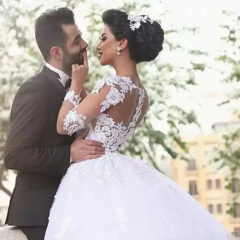 AL1455 Wholesale Customization Party Dresses Women Long Wedding Elegant Beads Pure White Bridal Gown Wedding Dresses With Pearls