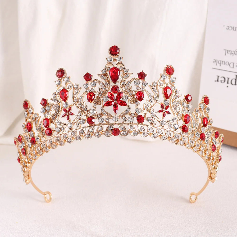 Crystal Queen Tiara Crown Wedding Bridal Pageant Diadem for Bride Tiaras and Crowns Headpiece Women Hair Jewelry Accessories