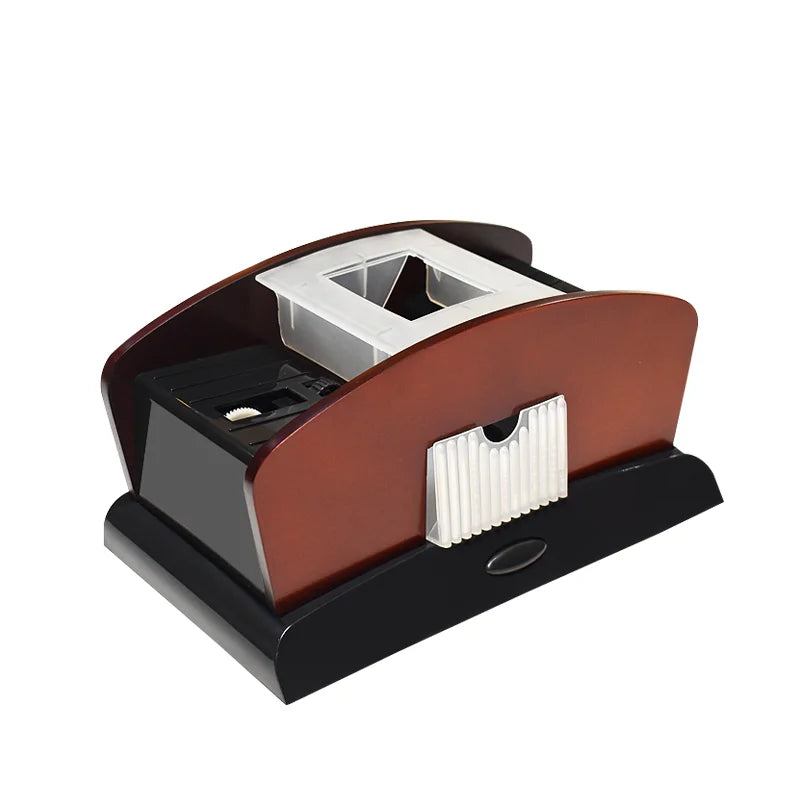YH 2 in 1 Decks Wooden Shuffler Plug in Power Supply Auto Poker Card Shuffling Machine
