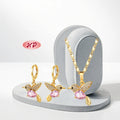 Hengdian Modern Women's 18K Gold Plated Brass Jewelry Set Zircon Bird Wing-for Weddings and Gifts