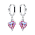 Wholesale 925 Sterling Silver Skull Hands Ear Buckles Pink Heart Drop Earrings for Women Girls Fine Jewelry Gift SCE1705