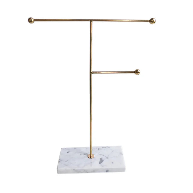 Top Sale Nordic Style Marble Base Metal Tree Shape Stand Custom Marble Ear Rings Necklace Jewellery Display Stand