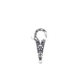 Punk Oxidized 925 Sterling Silver Lion Double Lock Bracelet Clasp for Men's Necklace Making