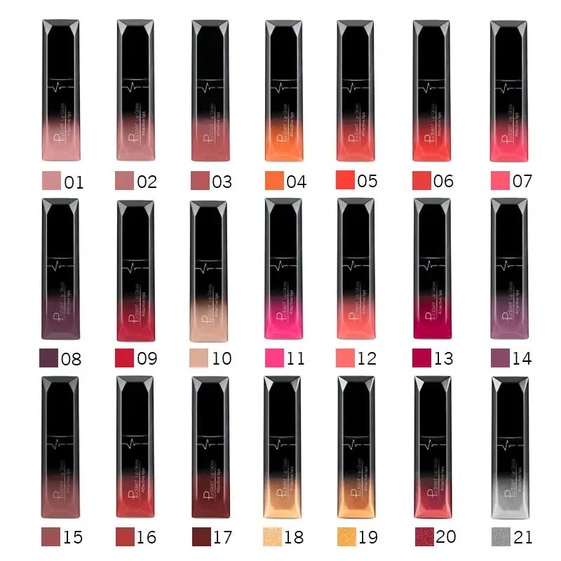 Cosmetic Brands 21 Colors Matte Velvet Lip Gloss Waterproof Longwearing Liquid Lipstick Wholesale Makeup