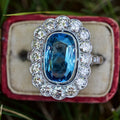 CAOSHI Luxury Design Silver Plated Big Large Blue Crystal Women Rings for Party Brilliant CZ Stone 6 7 8 9 10