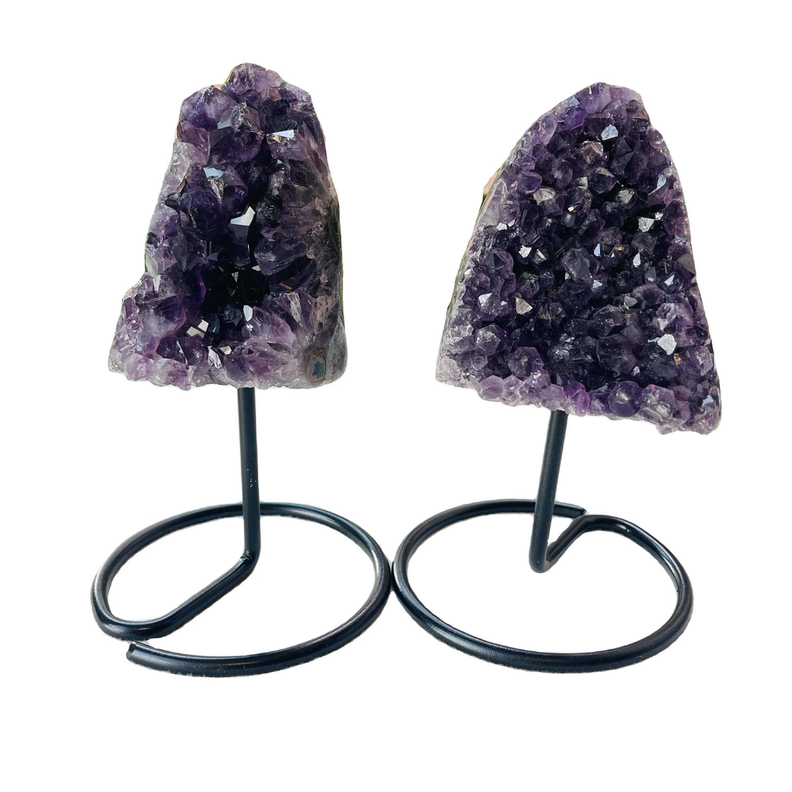 Wholesale Rough Amethyst Geode Crystal Cluster Purple Amethyst Freeform Stand for Decoration