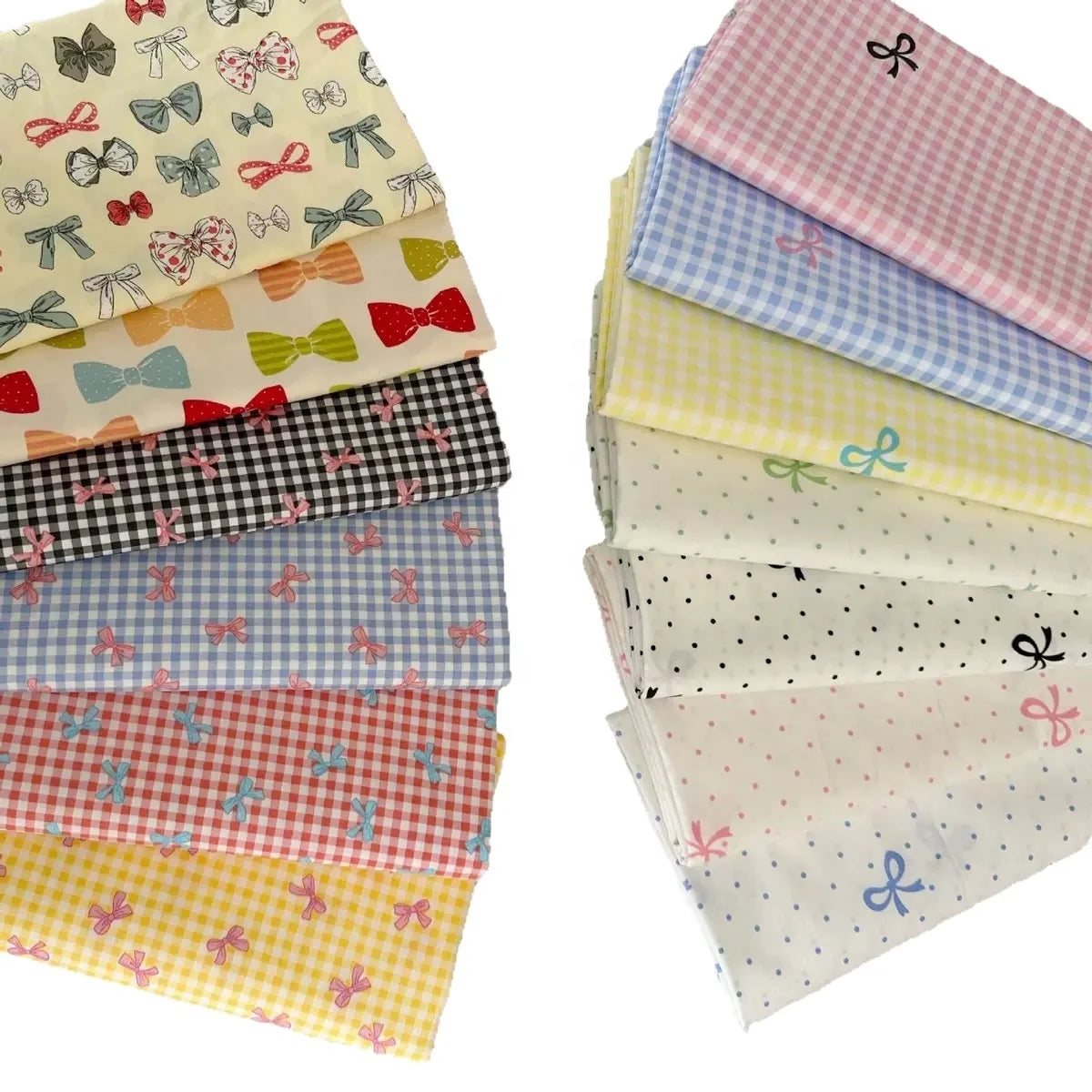 Wholesale Wide Width Twill Fabric Cute Bow Knot Designs Cotton Printed Fabric for ClothingDIY and Quilting