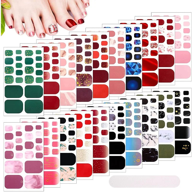 Variety of Styles 22strips Toe Nail Art Decorators Sticker Hot Sale New Customization Design Fashion Acrylic Opp Bag Print LOGO
