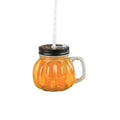 Wholesale 350ml clear Pumpkin Glass Mason Jars Mini Mason Bottle Mug Coffee Cup with Lid
