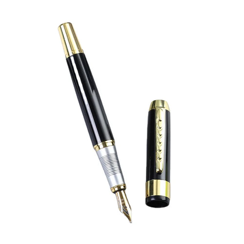 0.5mm Iridium Point Germany Nib Luxury Black Heavy Metal Branded Fountain Pen Advertising Gift Pen Custom Logo