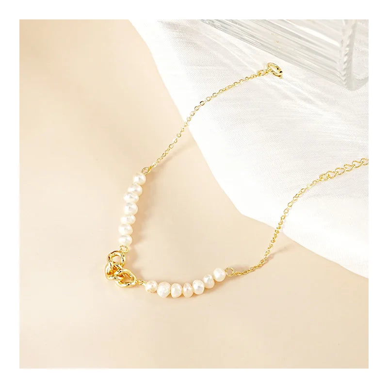 Free Video and Picture S925 Sterling Silver Bracelet Chain Spliced Natural Baroque Pearls