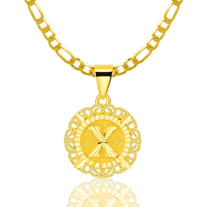 Hot Selling women Name Necklace A-Z Letter Pendant Necklace 18k Gold Plated Jewelry Initial Necklace for Women