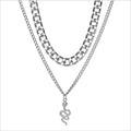 Fashion Brass Alloy Snake Pendant Necklace Charm Punk Double Link Chain Women Choker Necklaces Jewelry China Supplier