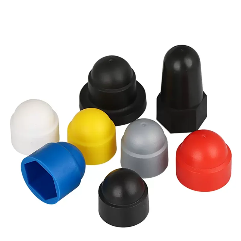 Customized Black Grey Red Blue Color Yellow Caps Nut M6 M8 M10 Waterproof Plastic Domed Protective Bolt Covers Hex Nut Caps