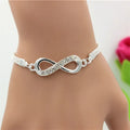 New Fashion Unisex Simple Personality Unlimited Bracelet 8 Shape Crystal Inlay Jewelry Lovely Gift