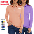Women's Golf Quick Dry T Shirt Long Sleeve Summer Polo Shirts Quick Dry UPF 50+ UV Protection Lightweight Athletic Tennis Shirts