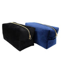 Customized Multi Color Luxury Velvet Makeup Bag Pouch Gold Zipper Custom Suede Cosmetic Bags With Lining