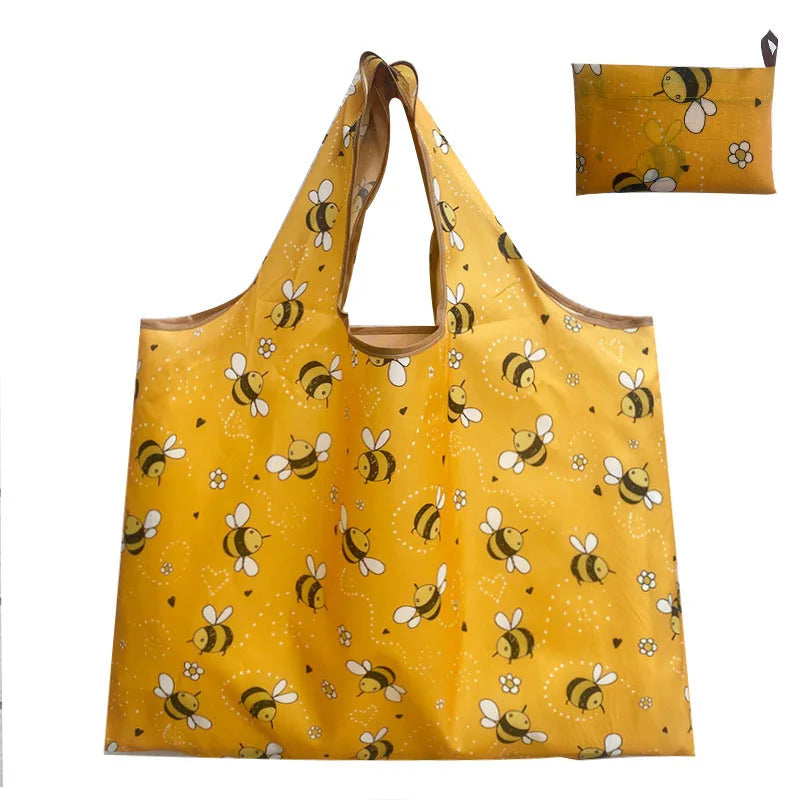 Customized Eco Tote Bag Durable Portable Reusable Shopping Grocery Shopper Heat Transfer New Foldable Recycle Bag