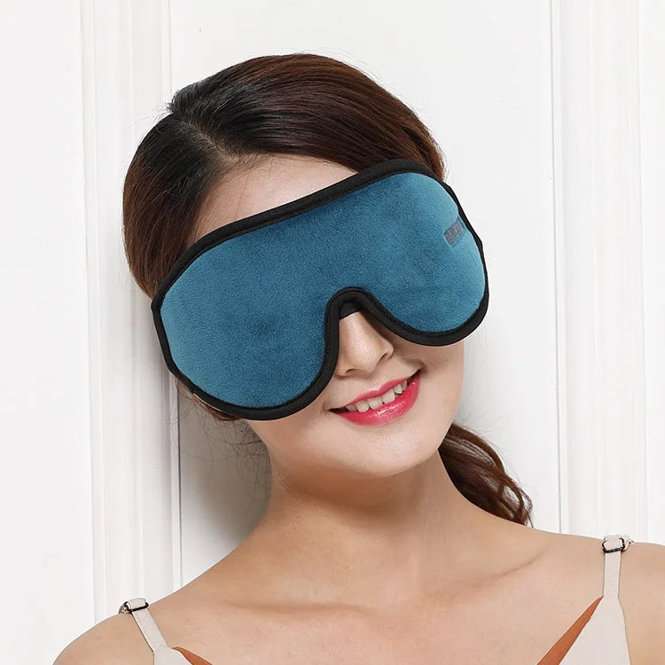 Travel Eye Mask with Comfortable 3D Memory Foam Blackout Sleep Mask for Blocking Light Elastic Strap Knit Technics Black Color