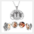 Personality Aromatherapy Openable Pendant Multilayer Wing Photo Box Photo Ball Locket Necklace Keychain