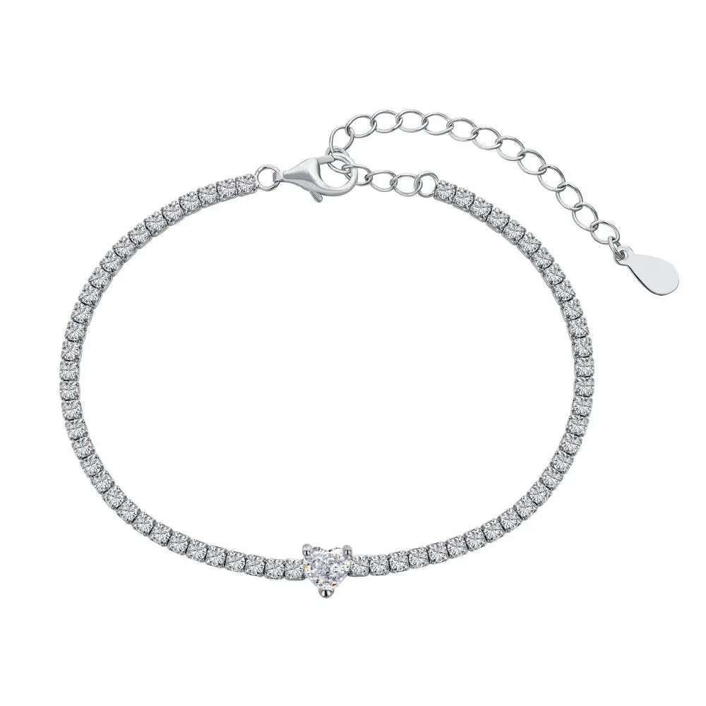 Wholesale Hip Hop Tennis Bracelet 925 Sterling Silver Iced Out Diamond Zircon Bangle Custom Jewelry for Party Women