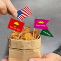 2025 Custom Logo Toothpick Flag Hot Selling Disposable Bamboo Wood Material Fruit Cake Decoration Skewer