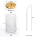 Wholesale Custom Logo Libbey 16oz Soda Cup Can Shape Beer Glass Cup Bamboo Lid With Straw Beer