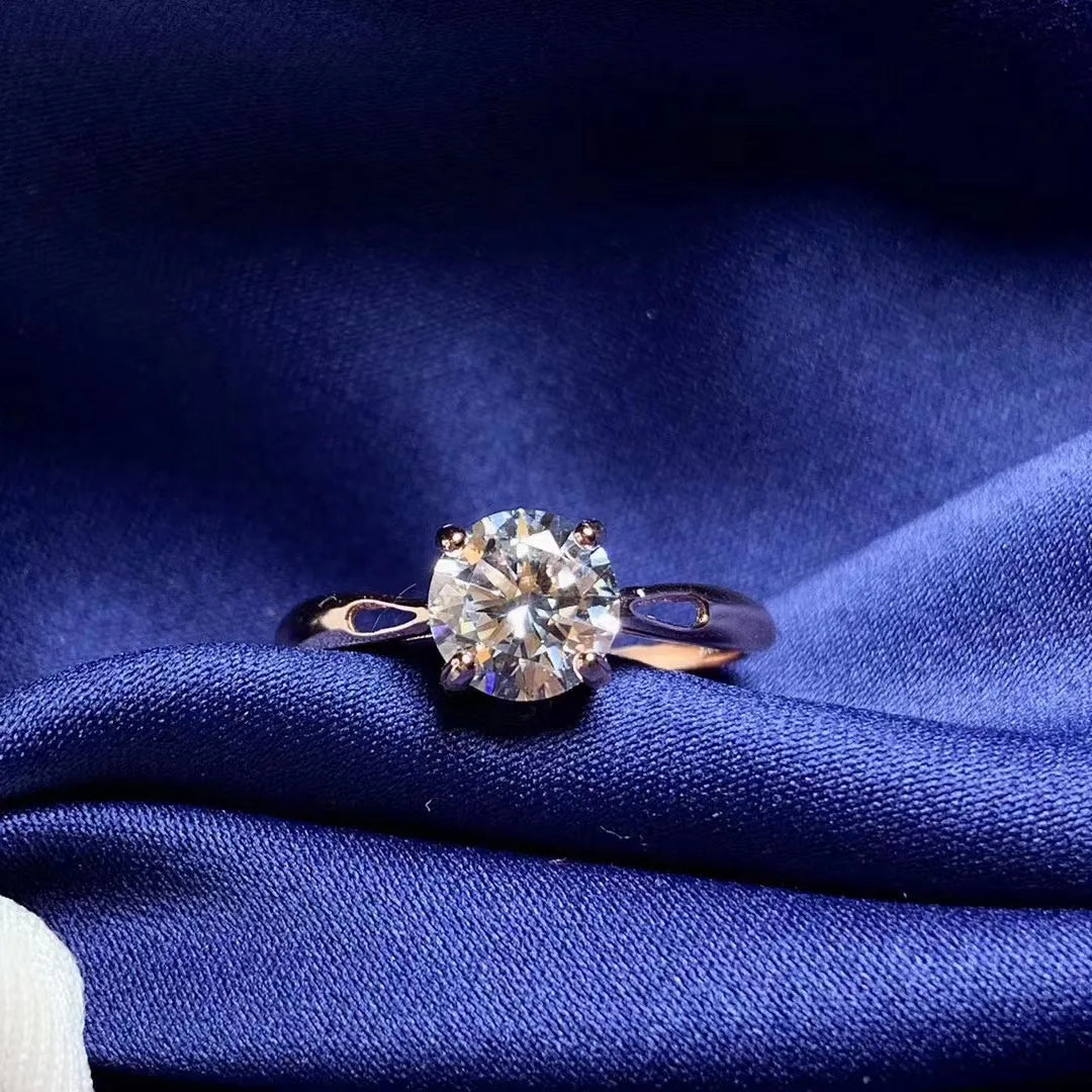 Wholesale 925 Sterling Silver Afghani 1 Carat Moissanite Rings Popular Adjustable Design for Women