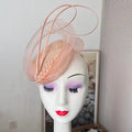 Summer New Arrival Vintage Hemp Yarn Feather Fascinator Hats Wedding Church Derby Sinamay Clip Headpiece  Hairband Headwear