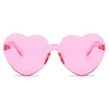 Love Heart Shape Sunglasses Women Rimless Frame Tint Clear Lens Colorful Sun Glasses Female Red Pink Shades Honey Moon Travel