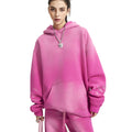Women's Oversized Thermal Fleece Tie Dye Hoodie Winter Sports Fitness Jacket Breathable Solid Pattern Active Tops XXL XL for
