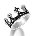 Men's Vintage Stainless Steel Ring Black Silver King Crown Gothic Band Royal King Crown Ring