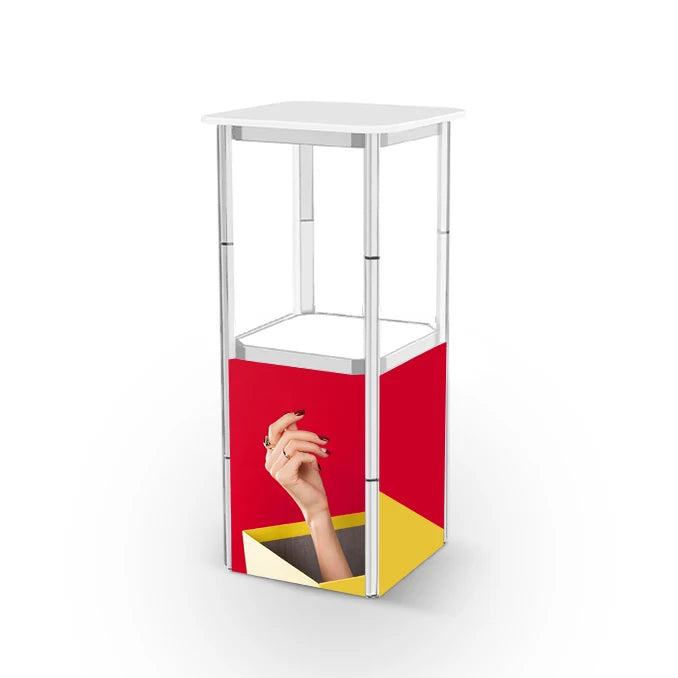 YOHOO Eco-Friendly Aluminium Showcase Trade Show Foldable Twist Tower Exhibition Display Case