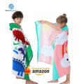Custom Printed Quick Dry Kids Surf Poncho 100% Cotton Beach Towel with Hood Woven Technics