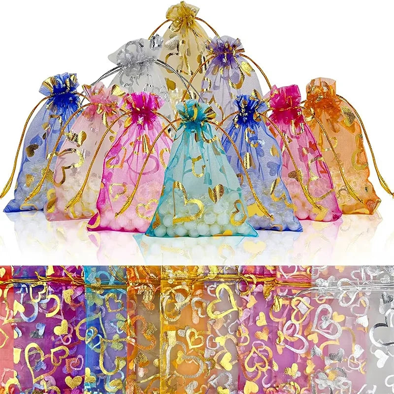 Mini 9x12cm Organza Drawstring Pouch Wholesale Small Mesh Gift Bag for Wedding Birthday Holiday Celebration Packaging