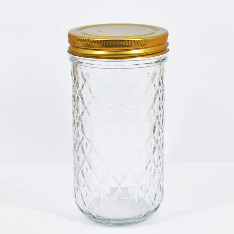 100-180-250-300-350-500-650ml Empty Transparent Glass Food Storage Caviar Jar Lids for Chocolate Canned Food Storage 100pcs MOQ