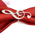 Music Note Napkin Ring Metal Rhinestone Table Decoration Napkin Holder Ring Napkin Buckle Hotel Wedding Party