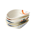 Japanese Ceramic Irregular Shape Hotel Dinnerware Dishes Hand-painted Cold Dish Bowl