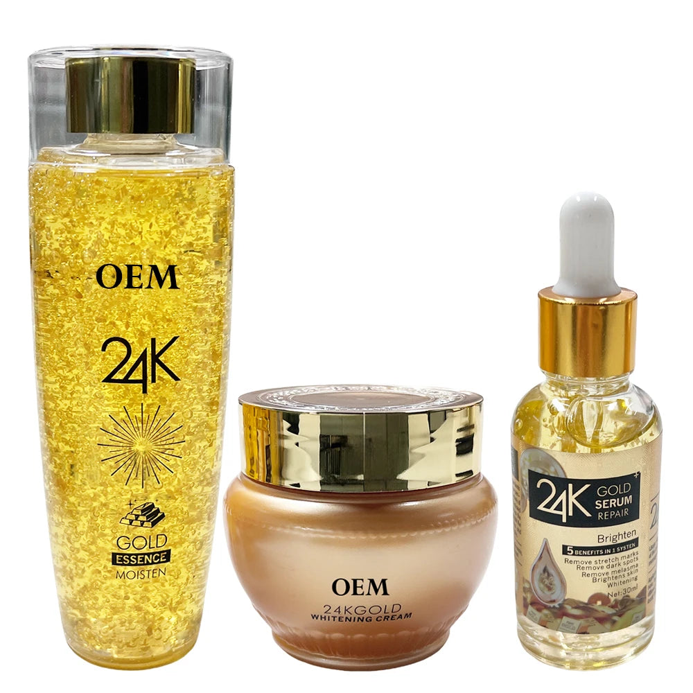 24K Gold Vitamin C Lightening Whitening Anti-Aging Anti-Wrinkle Body Skin Care Set
