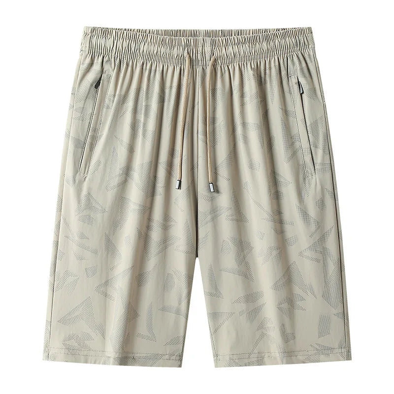 Summer Plus Size Fashionable Casual Men's Camouflage Ice Silk Short Pants Quick-Drying Outdoor Breathable Running Fitness Shorts