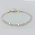 Zooying Dainty Zircon Beads Bracelet December Birthstone Zircon Bracelet 14K Gold Minimalist Zircon Bracelet